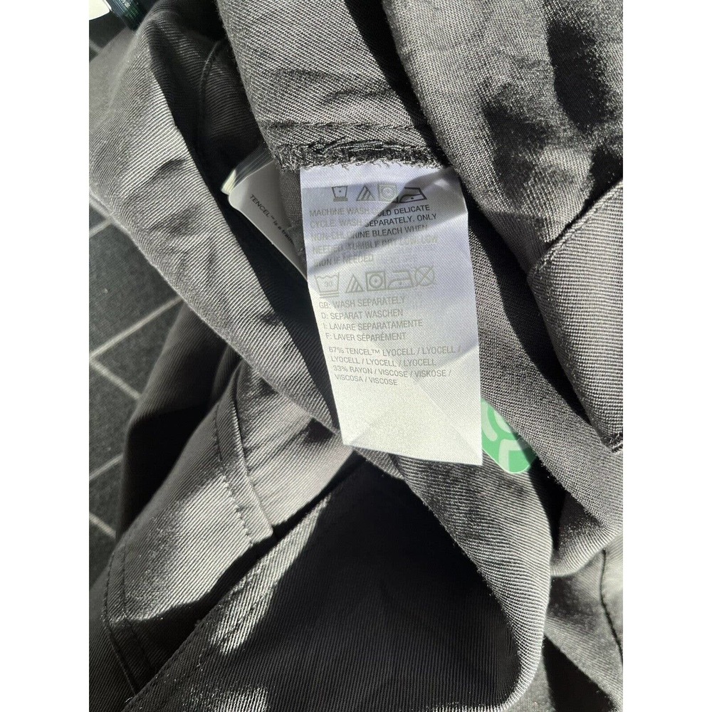 NWT Laurie Felt Dark Gray Tencel Open Front Oversized Cropped Blazer Sz XS - Picture 7 of 7